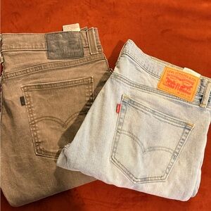 Levi's Men's Straight Jeans Bundle - Gray and Light Blue